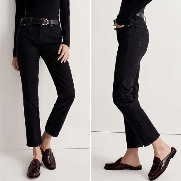 NEW Madewell The Mid-Rise Perfect Vintage Jeans Clean Black Wash, 25 - Picture 2 of 16